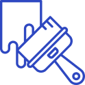 Icon of a paint roller applying paint, representing Coca Construction's interior painting services.